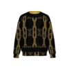 A sweatshirt with a gold color pattern