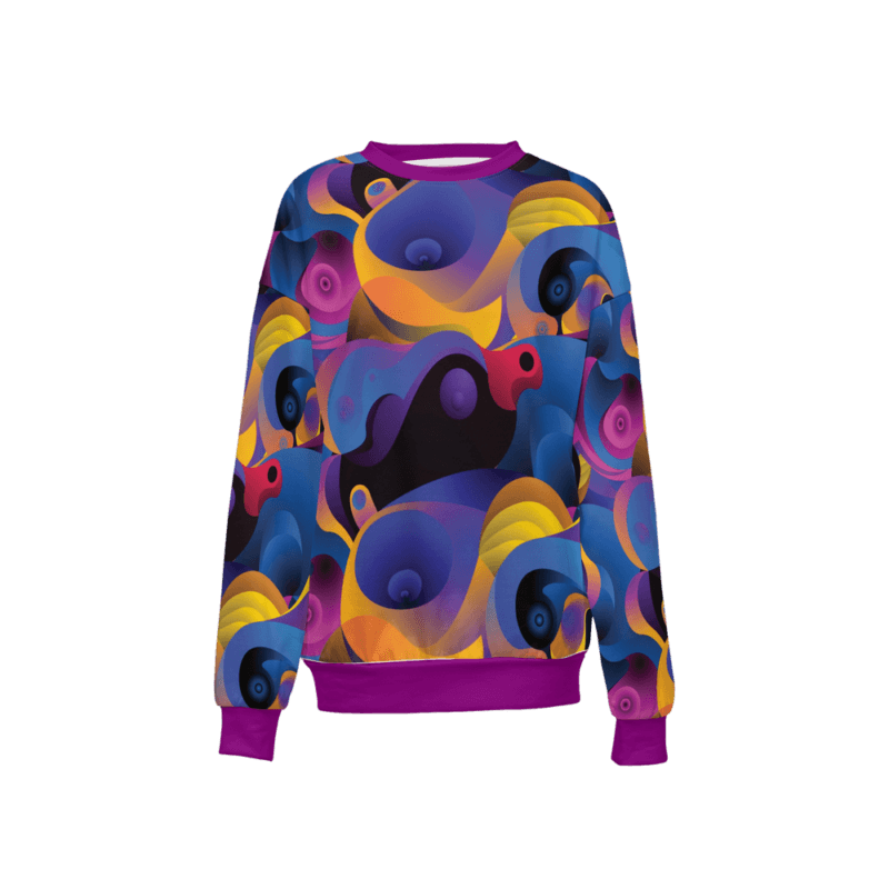 Multi color sweatshirt on the display of the website