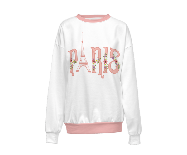 Paris Flora Womens Sweatshirt on a white background