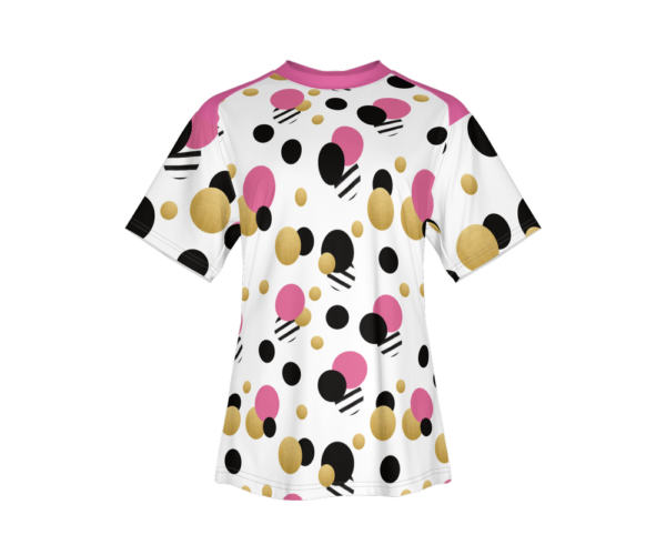 Mod Deco Polka Womens Jersey on a white background