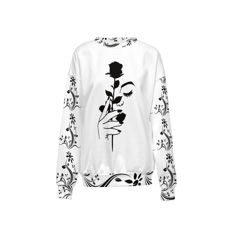 Flora Silhouette Design Womens Sweatshirt