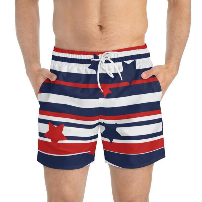 A man wearing an Americana Swim Trunk