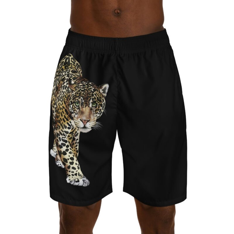 Mens King Leopard Jogger Shorts