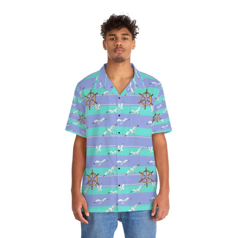 Coastal Stripe Mens Hawaiian Shirt