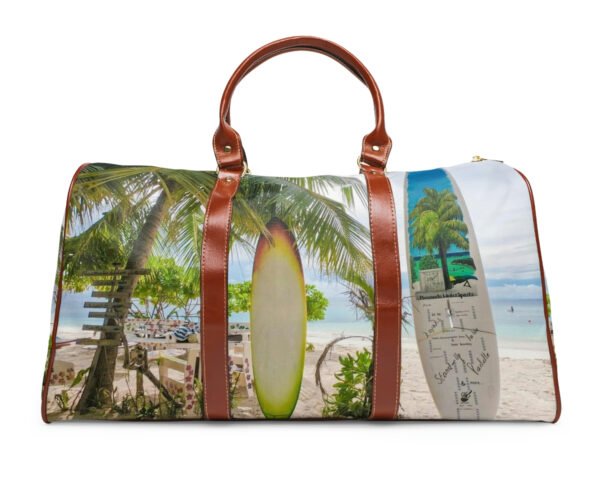 Beach bum waterproof travel bag on white background