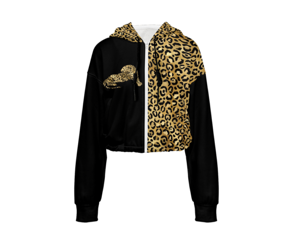 Womens Leopard Couture Full Zip Hoodie