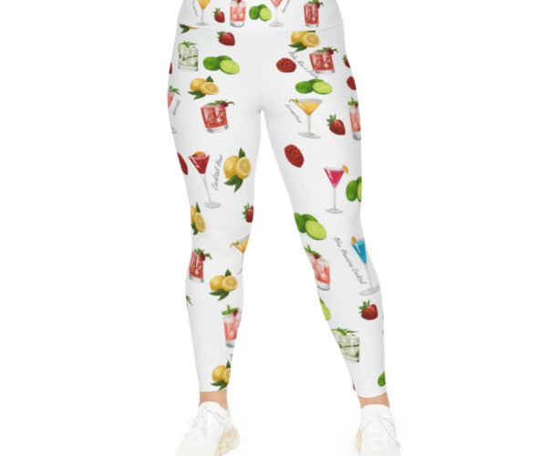 Plus size leggings in white color on white background