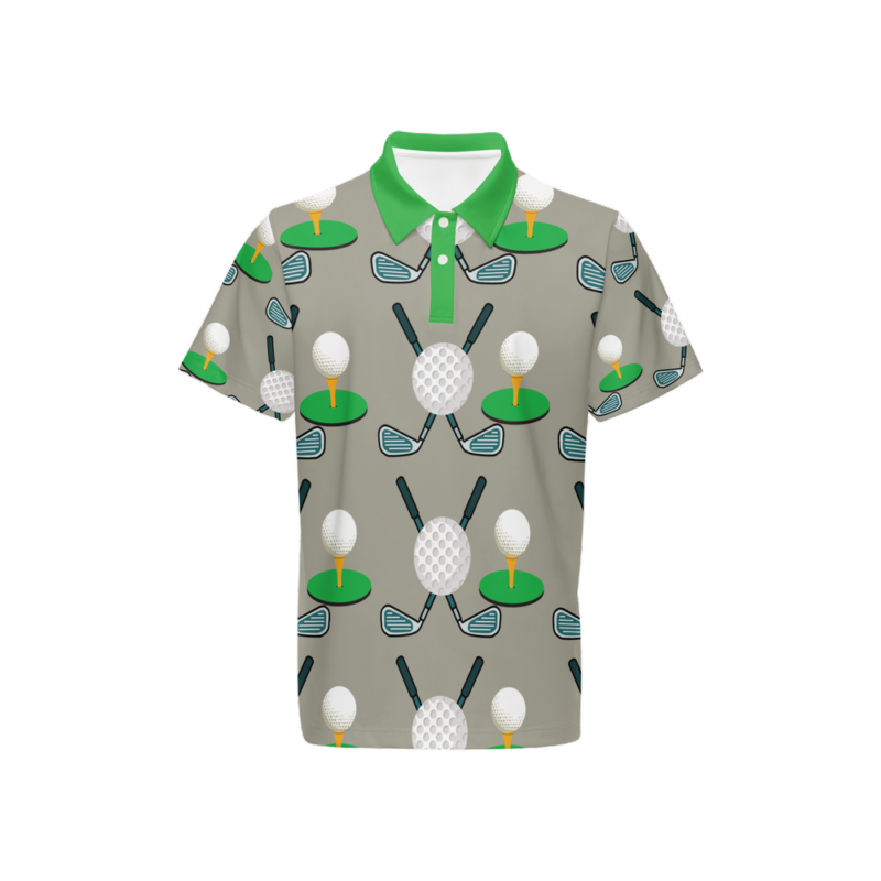 A green color collar on a golf shirt