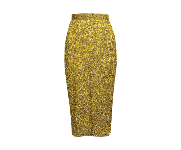 Gold Couture Womens Pencil Skirt
