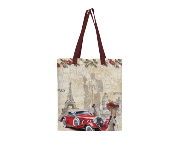 Old Paris London Tote on a white background
