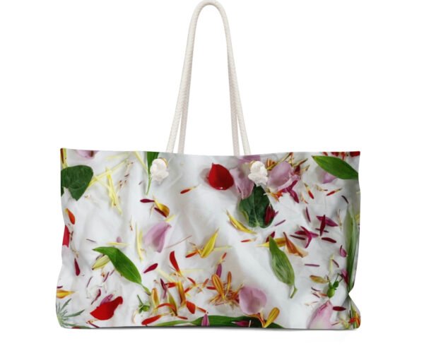Bouquet of flowers white color weekender tote bag