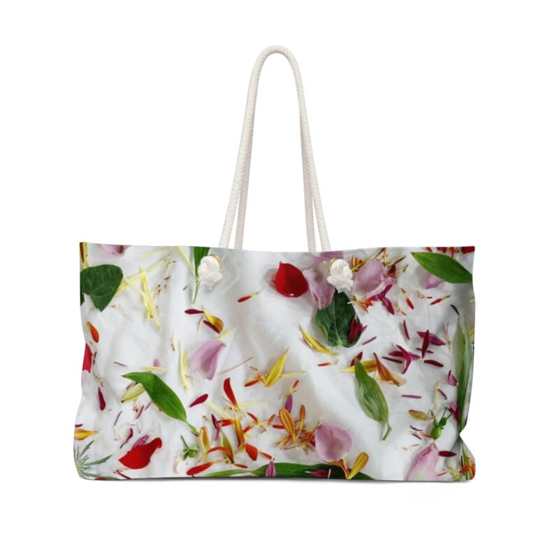 Bouquet of flowers white color weekender tote bag