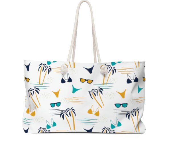 Beach party weekender tote bag in white color