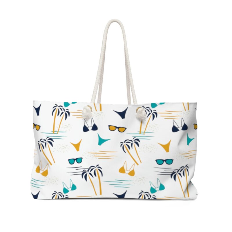 Beach party weekender tote bag in white color