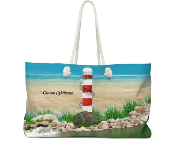 Cancun lighthouse weekender tote bag