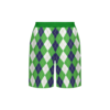 Green pattern shorts for men on a white background