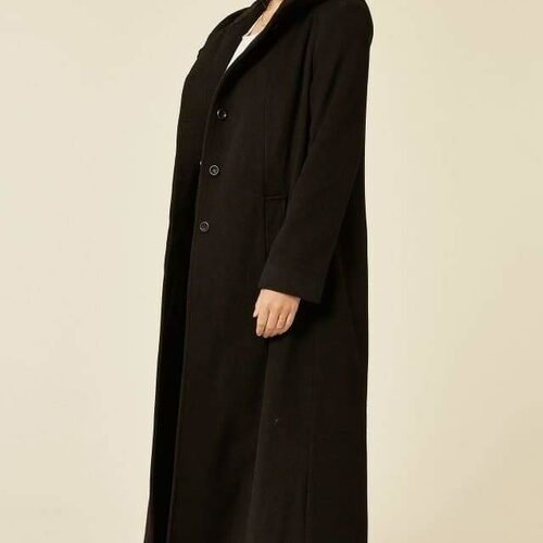 oversized wool blend hooded long coat jpg