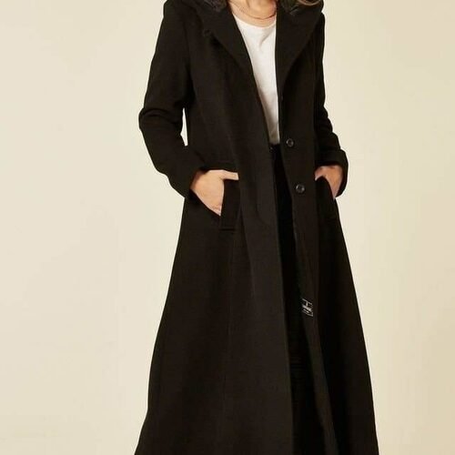 oversized wool blend hooded long coat black uk eu us jpg